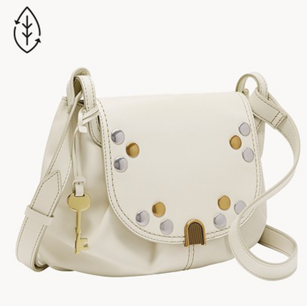 🌼 NWT Fossil white leather crossbody